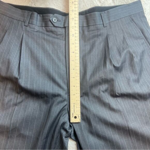 Giorgio Armani Black Label Grey Pinstripe Dress Pants Mens Size 38 Wool - Picture 8 of 12